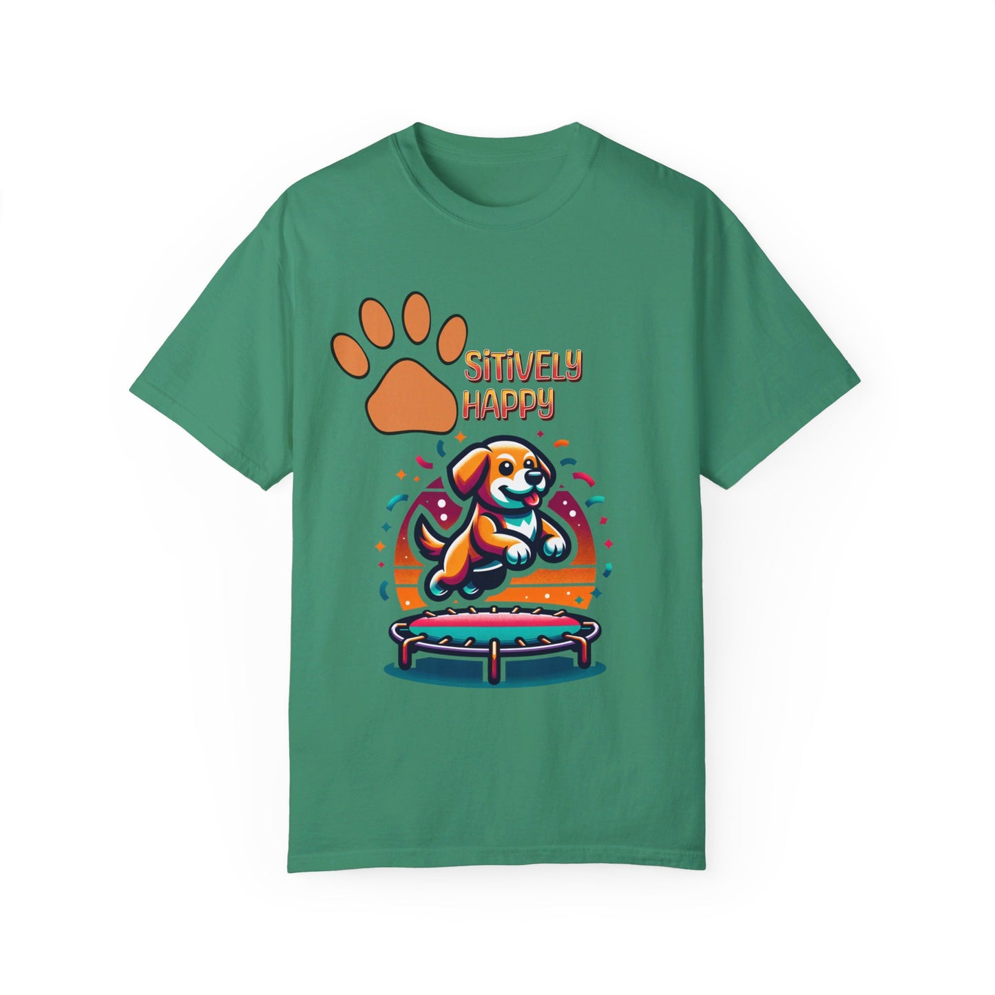 Puppy Party: Teen's Trampoline Tee with Confetti Celebration