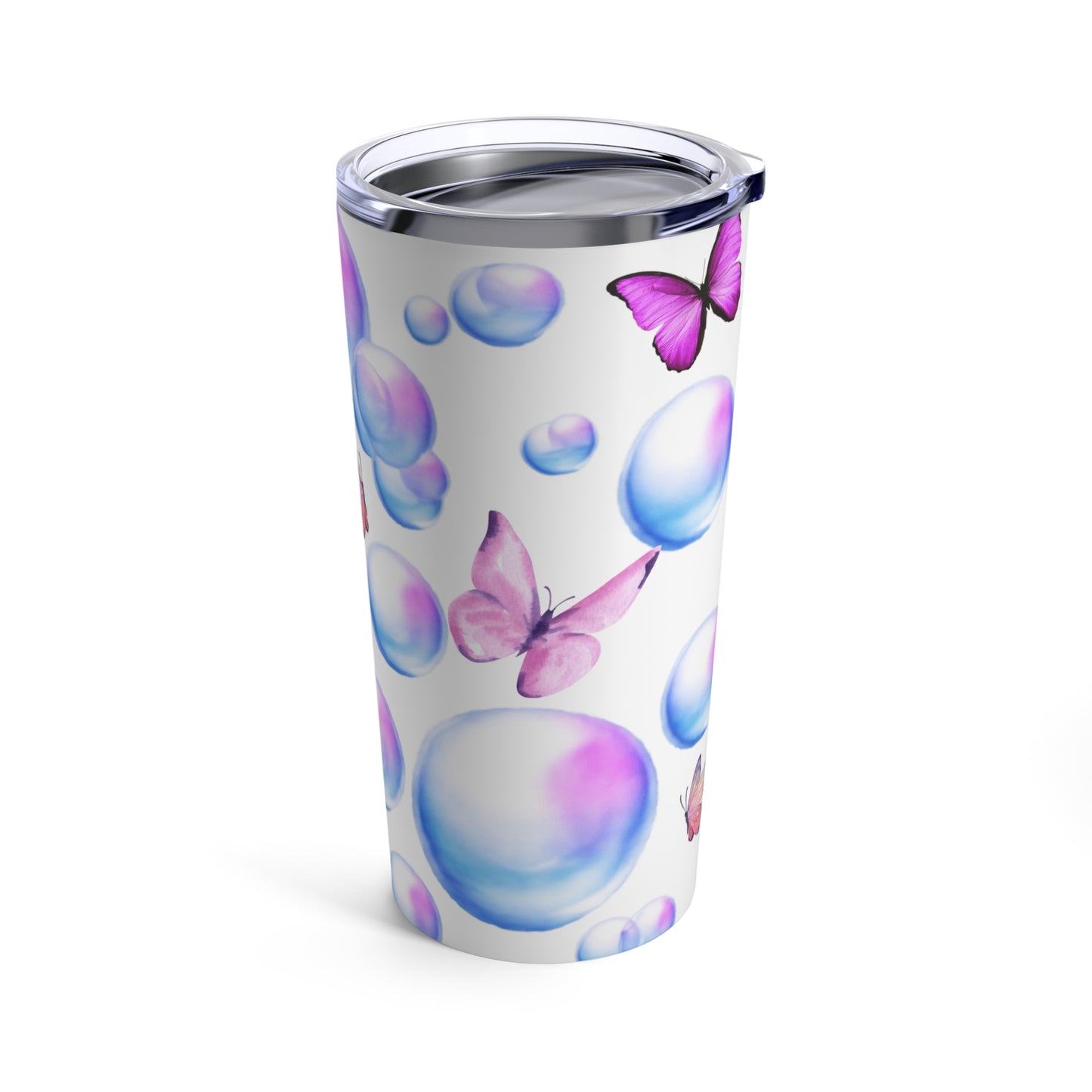 Fluttering Bubbles: Children's 20oz Tumbler with Butterflies