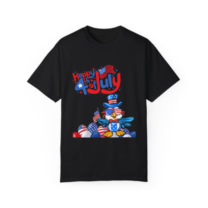 Happy 4th of July Duck T-Shirt with Flag Glasses