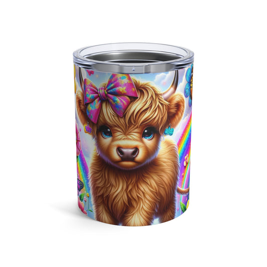 Rainbow Highland Cow & Floral Delight Toddler Tumbler