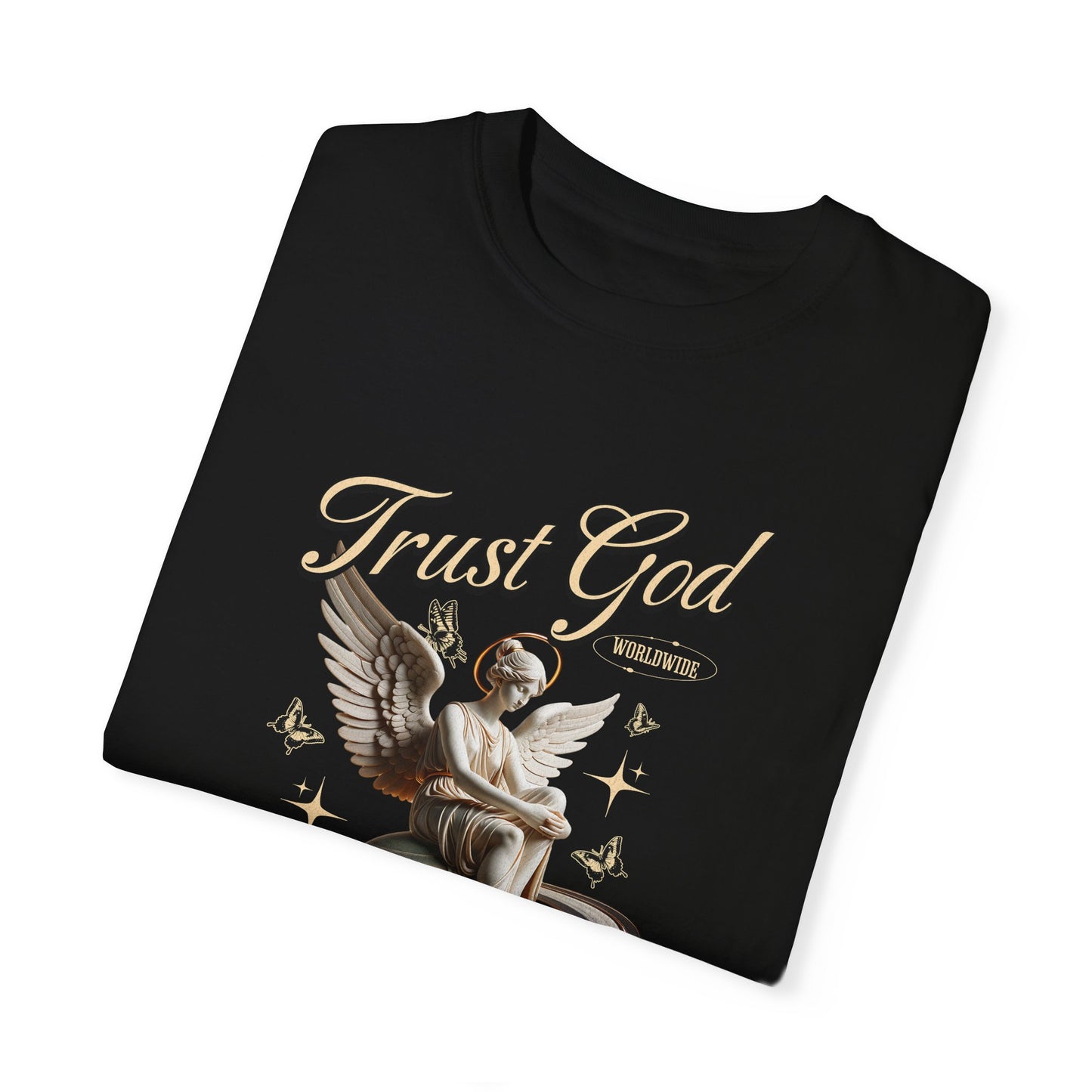 Trust God: Angel's Embrace Over the World