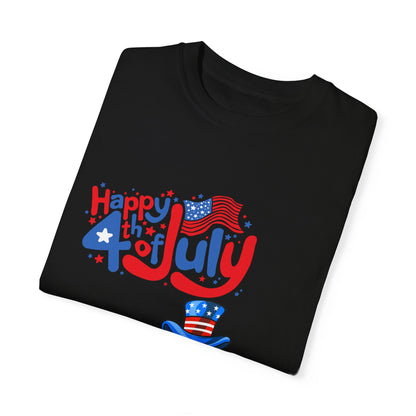 Happy 4th of July Duck T-Shirt with Flag Glasses