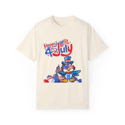 Happy 4th of July Duck T-Shirt with Flag Glasses