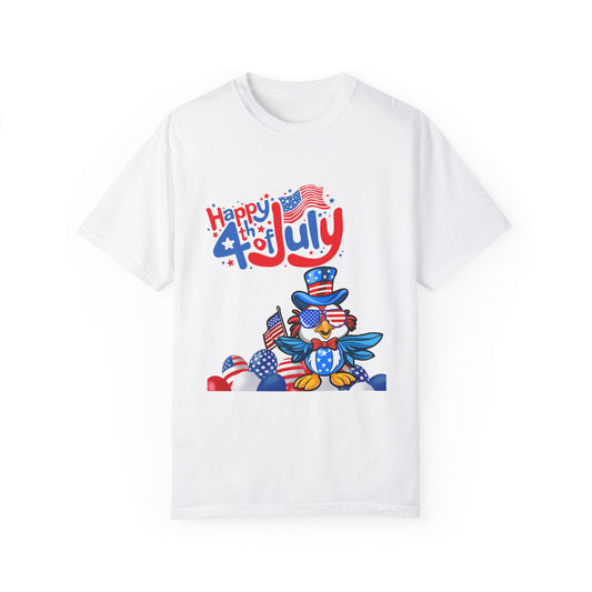 Happy 4th of July Duck T-Shirt with Flag Glasses